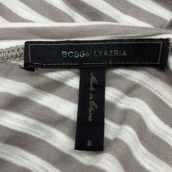 BCBGMaxAzria Striped Long Sleeve Draped Back Top Size Small - Picture 8 of 10